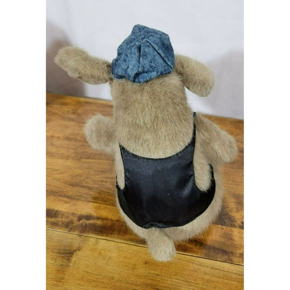 Vintage 1987 Commonwealth 10" Puppy with Denim Smiley Face Vest & Hat RARE - Picture 3 of 6